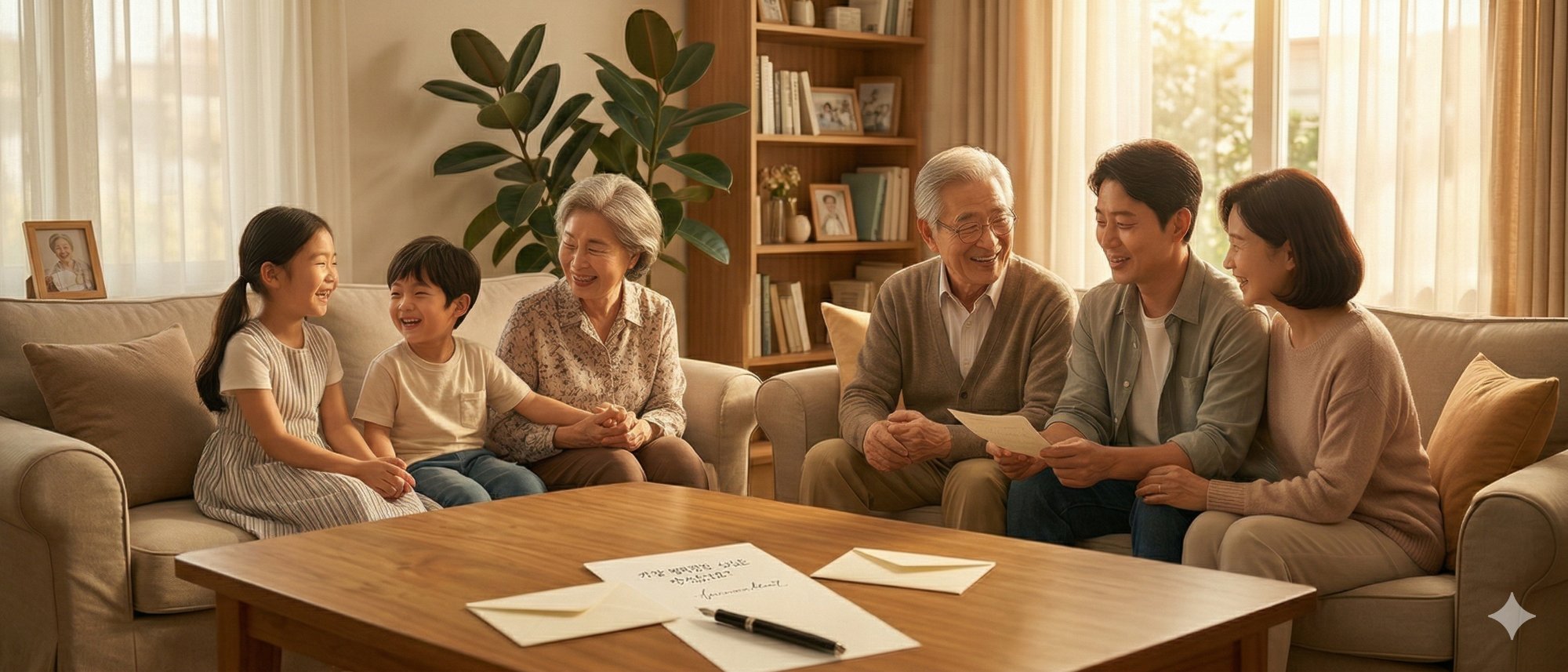 3대 가족이 함께 웃는 장면